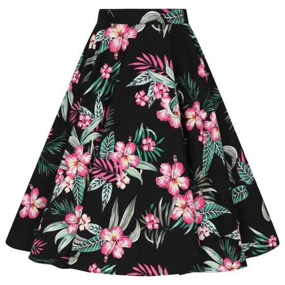 Hell Bunny Kalani 50’s Tropical Flower Pinup Swing Skirt 2X — fits 1X - Picture 12 of 15